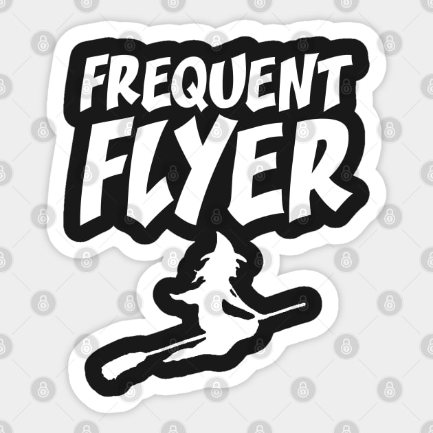 Funny Halloween Witch Frequent Flyer Sticker by finedesigns